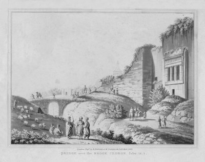 Bridge over the Brook Cedron, 1830 by J. Clarke