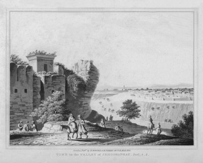 Tomb in the Valley of Jehoshaphat. Joel, 3:2, 1830 by J. Clarke