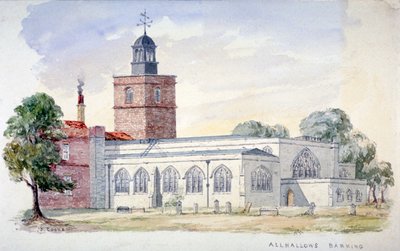 All Hallows-by-the-Tower Church, London, c. 1840 by J Cooke