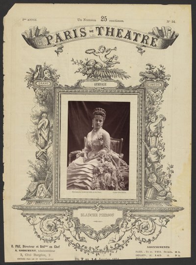 Paris Theatre: Blanche Pierson by J. Émile Tourtin