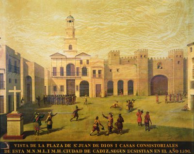 Plaza de San Juan de Dios in 1596 by J. Garcia