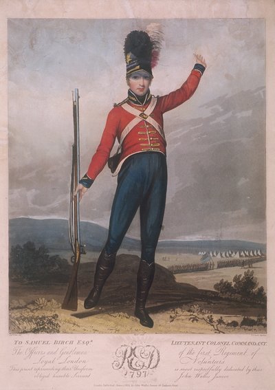Military Figure Wearing the Uniform of the First Regiment of Loyal London Volunteers by J Green