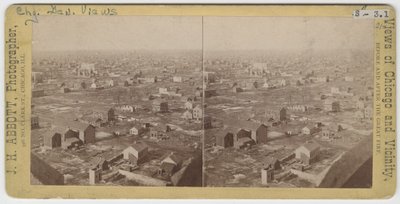 Stereograph of View North-Northwest from the Water Tower After the Chicago Fire of 1871, 1871 by J. H. Abbott