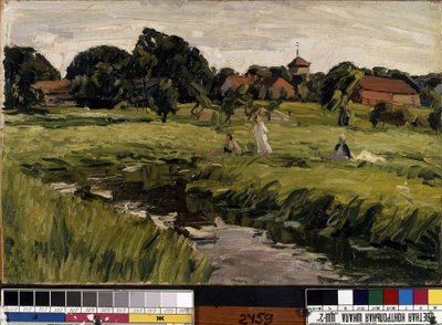 Children at a Creek by Johannes Hansch by J. Hansch