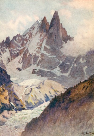 Montenvers and Aiguilles Verte and Dru, JHL by J. Hardwicke Lewis