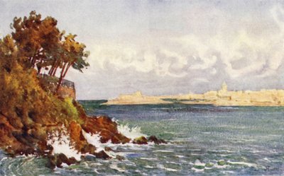St Malo from the Priory Beach, Dinard by J. Hardwicke Lewis