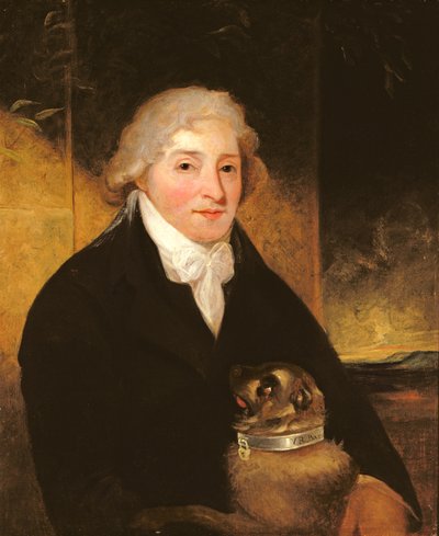 Venanzio Rauzzini with his dog Turk by J. Hutchison