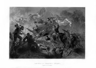 Charge of the Zouaves, Capture of Roanoke Island, North Carolina by J. J. Crew