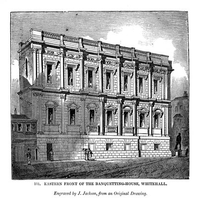 Eastern front of the banquetting house, Whitehall, 1843 by J. Jackson