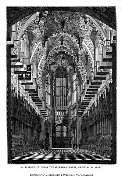Interior of Henry VII Chapel, Westminster Abbey by J. Jackson