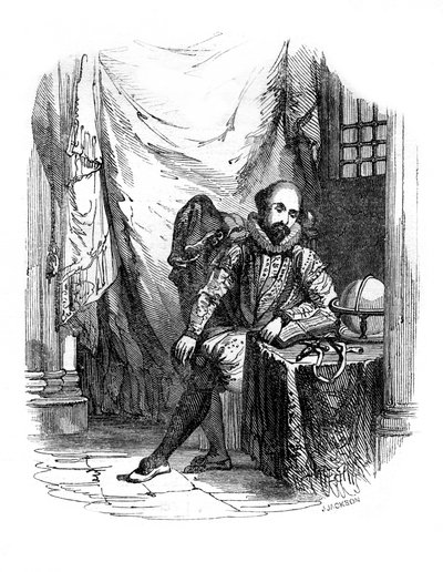 Sir Walter Raleigh in the Tower of London, 1603-1616, 1836 by J. Jackson