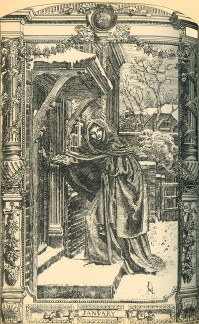 January, decorative wall tiles by J M Benson