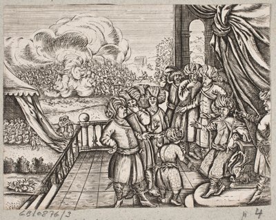 Illustration to Adam Olearius, “Persianischer Rosenthal von einem Sinnreichen Poeten Schich Saadi [...]”, Schleswig 1660 by J. Muller