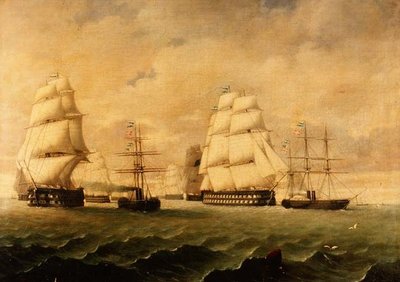 A Battle Fleet and Tugs by J. Murray