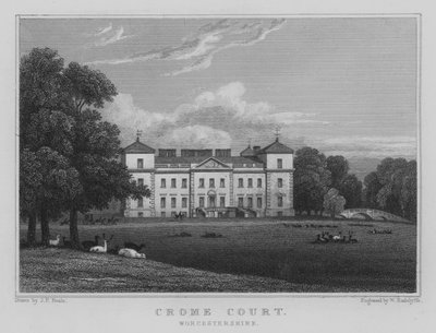 Crome Court, Worcestershire (engraving) by John Preston Neale