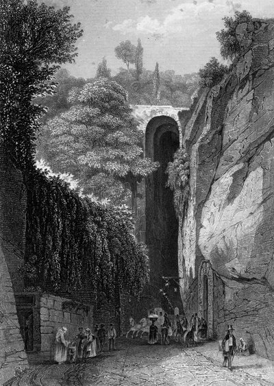 The Grotto of Posillipo near Naples, Italy, 19th century by J. Poppel
