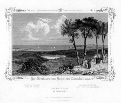 The Gulf of Baja from Camaldoli, Italy, 19th Century by J. Poppel