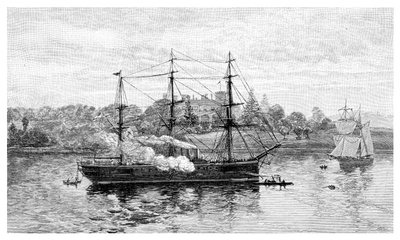 Government House and HMS Nelson, Sydney, New South Wales, Australia by J. R. Ashton