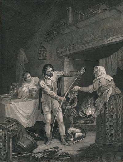 Alfred in the Neatherds Cottage by J. Rogers