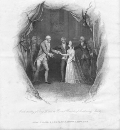 First Meeting of George III with the Princess Charlotte, 1761 by J. Rogers