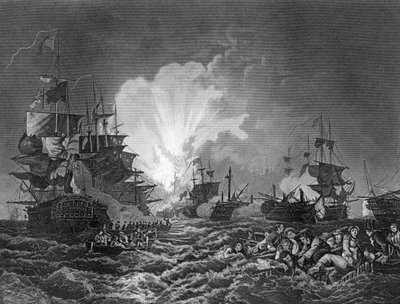 The Battle of the Nile, Egypt, 1 August 1798 by J. Rogers