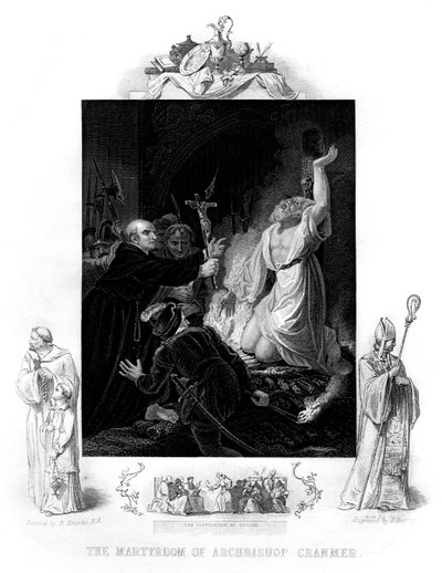 The Martyrdom of Archbishop Cranmer, 1556, 1877 by J. Rogers
