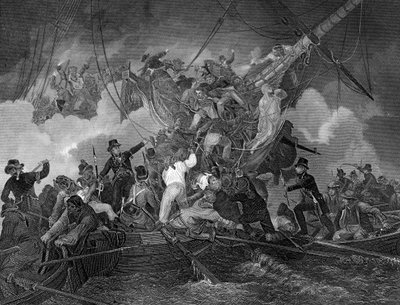 The Cutting Out of the Corvette La Chevrette, 21 July 1801, c. 1857 by J. Rogers
