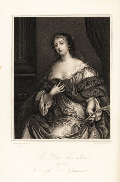 Elizabeth Hamilton, La Belle Hamilton, Afterwards Countess de Grammont, Wife to Philibert de Grammont, One of the Windsor Beauties by J. Thomson