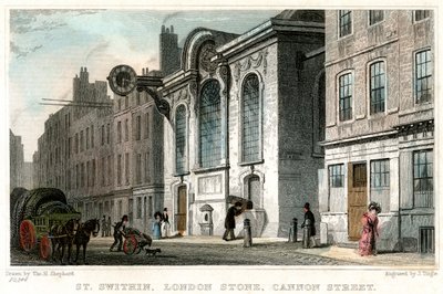 Church of St Swithin and the London Stone, Cannon Street, City of London by J. Tingle