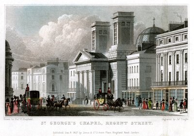 St Georges Chapel, Regent Street, Westminster, London by J. Tingle