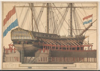 The Ship Zoutman on Camels by J. Vos (signed by artist)