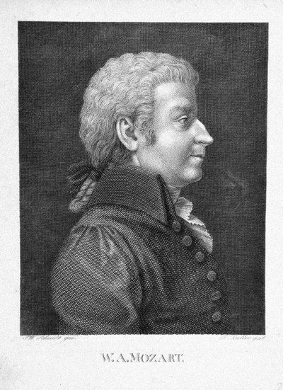 Wolfgang Amadeus Mozart, ca 1825 by J. W. Schmidt