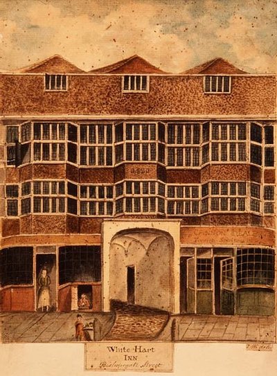 White Hart Inn, Bishopsgate Street, c.1810 by J. Williams