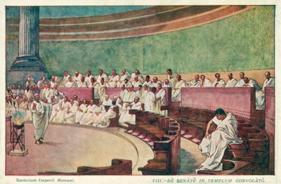 Cicero attacking Catiline in the senate of ancient Rome by J. Williamson