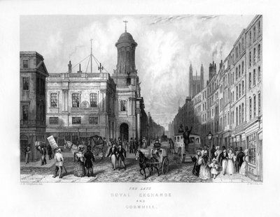 The Late Royal Exchange and Cornhill, London by J. Woods