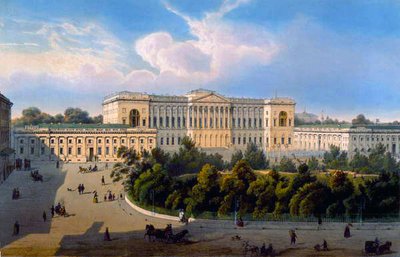 Palace of Grand Duke Mikhail, View from the Square, printed by Schmidt and Chevalier, published by Lemercier, Paris by J. after Charlemagne