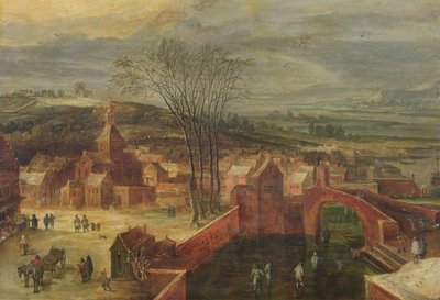 Landscape with Skaters by J. and Momper, J. de Brueghel
