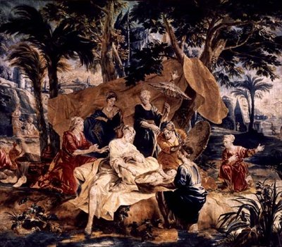 The Finding of Moses, made in the workshops of Frans and Pieter van de Borcht (c.1763) by J. van and Coppens A.A (after) Orley
