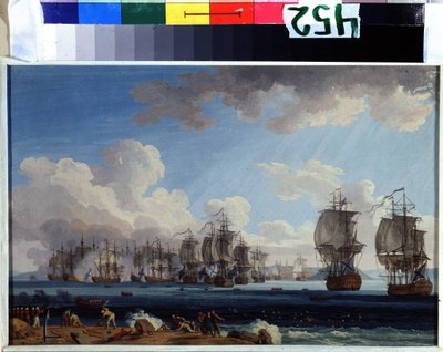 The Naval Battle of Chesma on 5 July 1770 by Jacob Philippe Hackert