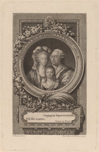 Louis XVI, Marie-Antoinette, and Louis-Charles by Jacob Adam after Antoine François Callet