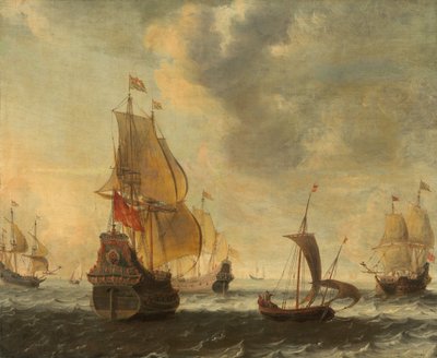 Dutch Ships in a Lively Breeze by Jacob Adriaensz. Bellevois