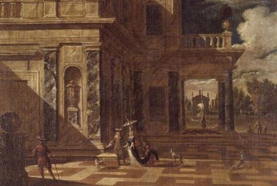 Architectural Capricci with Elegant Figures by Jacob Balthasar Peeters