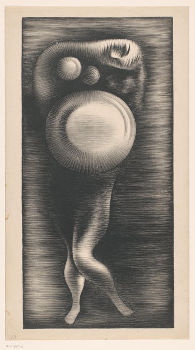 Deformed Female Body with Three Circles by Jacob Bendien