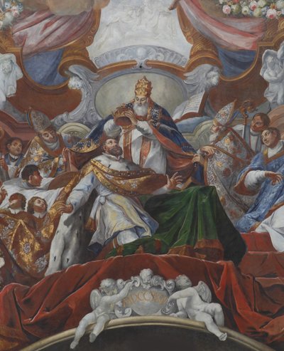 The Imperial Coronation of Charles the Great by Pope Leo III in 800, 1724 by Jacob Carl Stauder