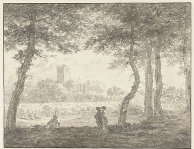 Muiderberg, Seen from the High Road by Jacob  Cats
