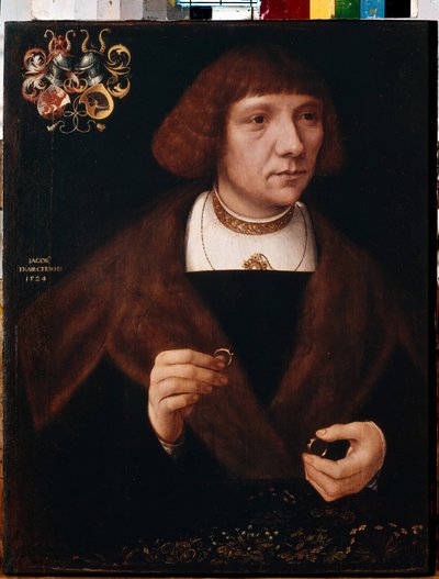 Portrait of a Man with Rings by Jacob Claesz. von Utrecht