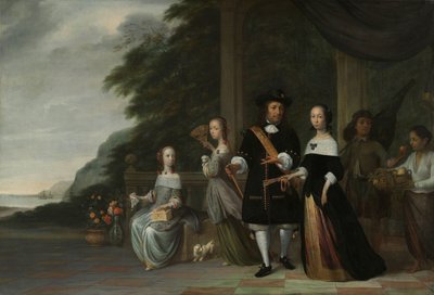 Pieter Cnoll, Cornelia van Nijenrode, their Daughters and Two Enslaved Servants by Jacob Coeman