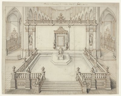 Throne Room in the St. Bavo Church in Ghent for the Inauguration of Charles VI, Holy Roman Emperor, in 1717 by Jacob Colin