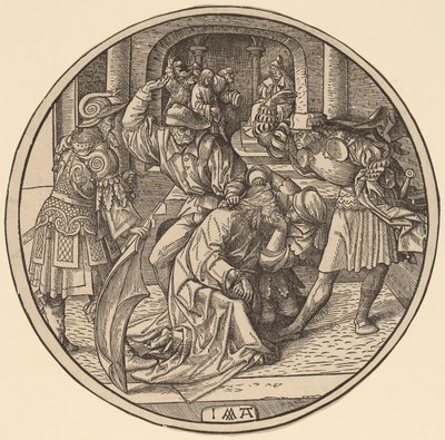 The Mocking of Christ and Christ Before Caiaphas by Jacob Cornelisz van Oostsanen