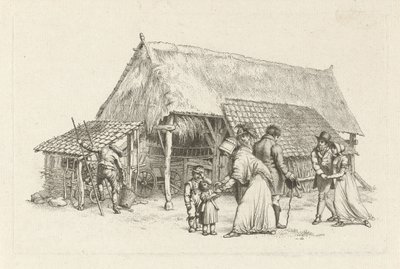 Company in Front of a Barn (series title: Study Prints / Etudes Gravées) by Jacob Ernst Marcus